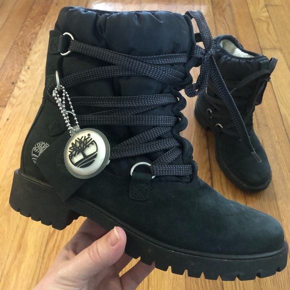 timberland black winter boots
